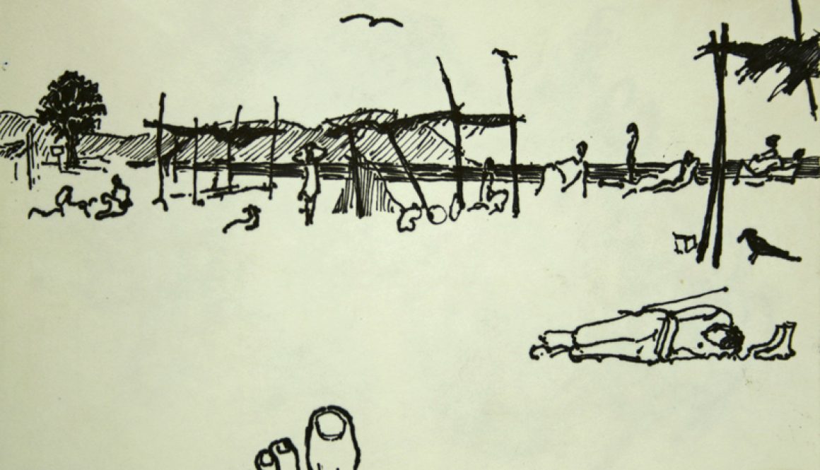 Torsten Schlüter, "Linker Fuß", 1998, Fineliner, 15x21cm