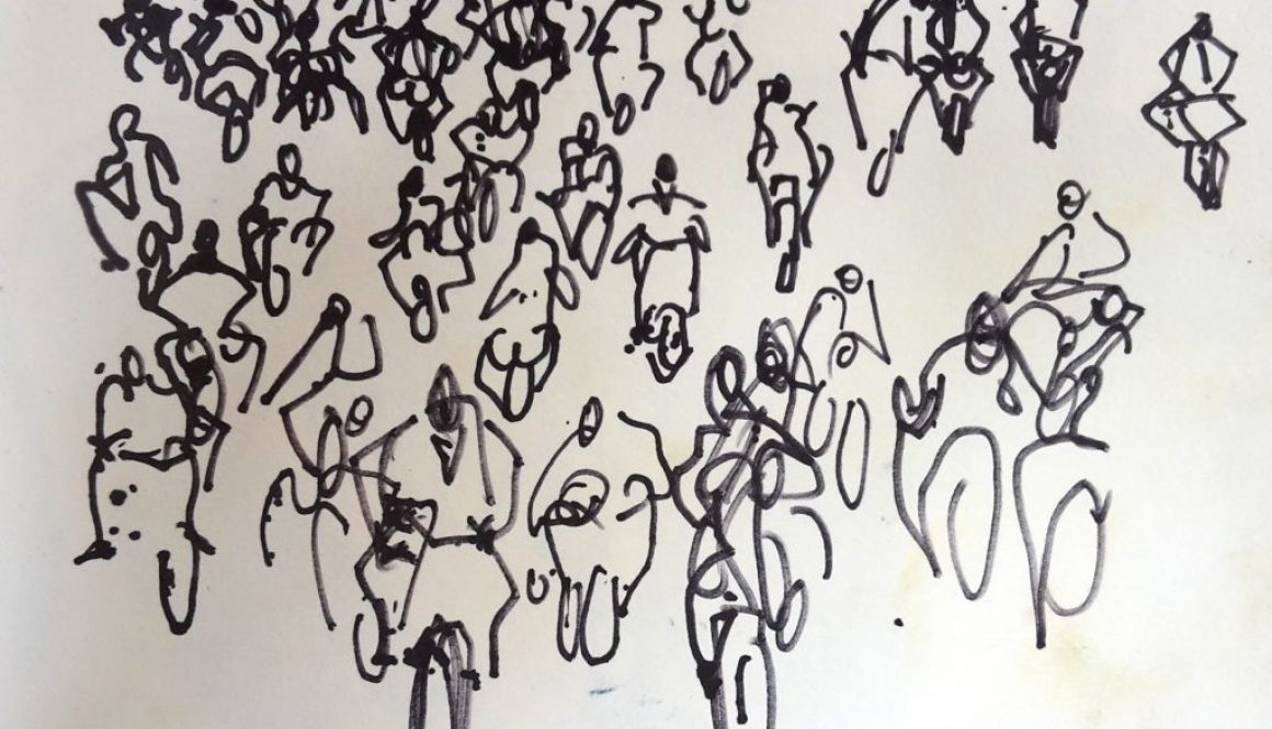 Torsten Schlüter, "Scooters", 2016, Fineliner, 15x21cm