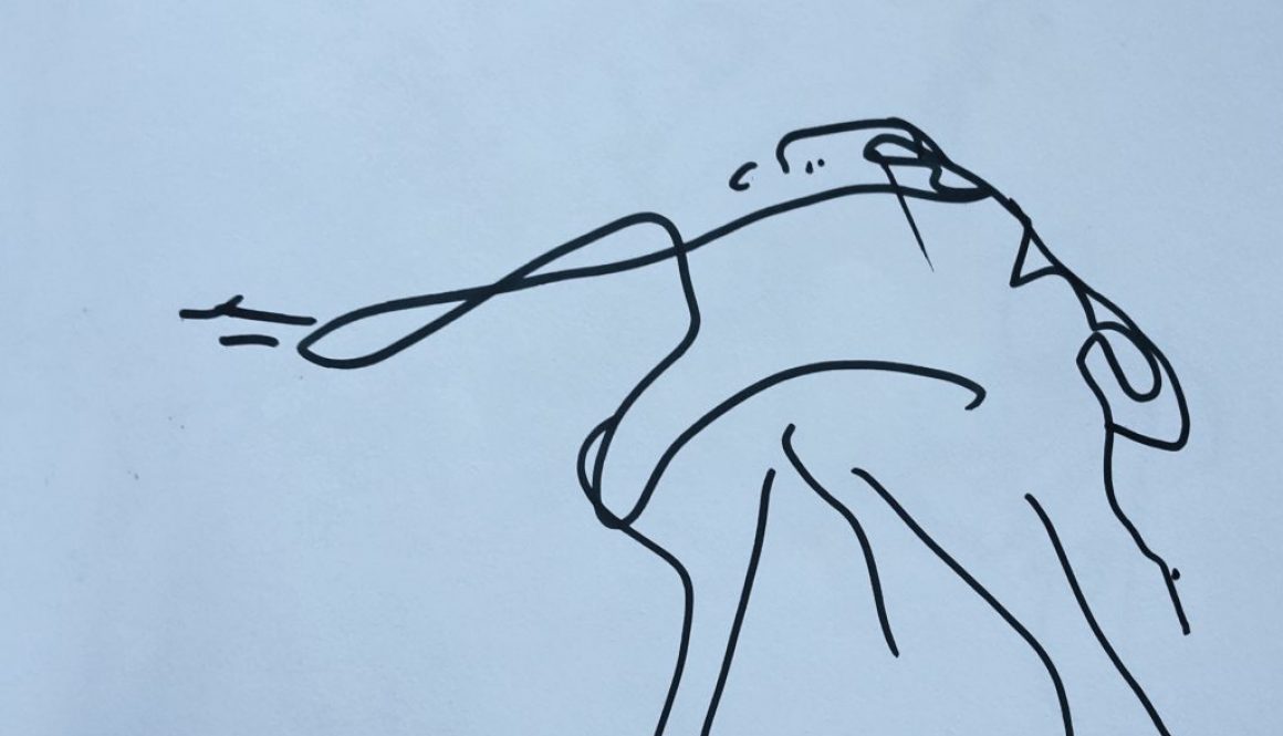 Torsten Schlüter, "Sir Simon Rattle", 2016, Fineliner, 10x14cm