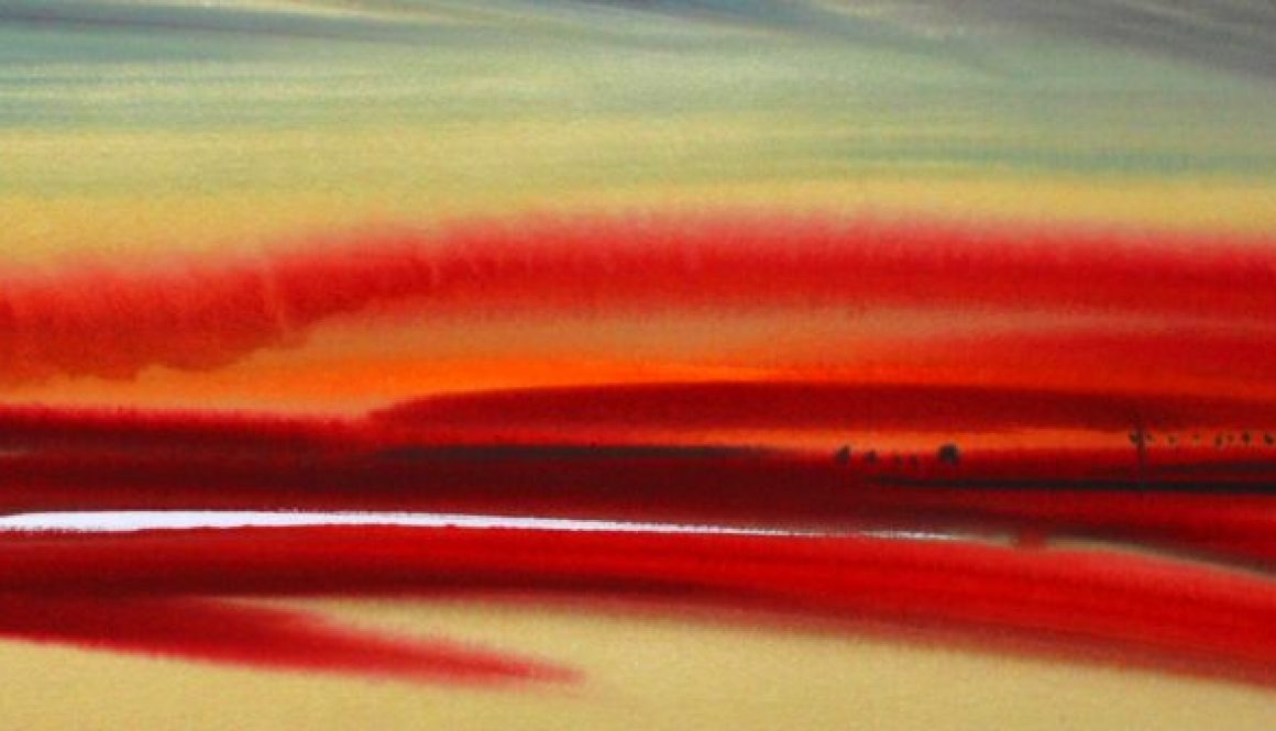 Torsten Schlüter, "Untiefe", 2016, Aquarell, 20x65cm