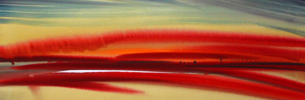 Torsten Schlüter, "Untiefe", 2016, Aquarell, 20x65cm