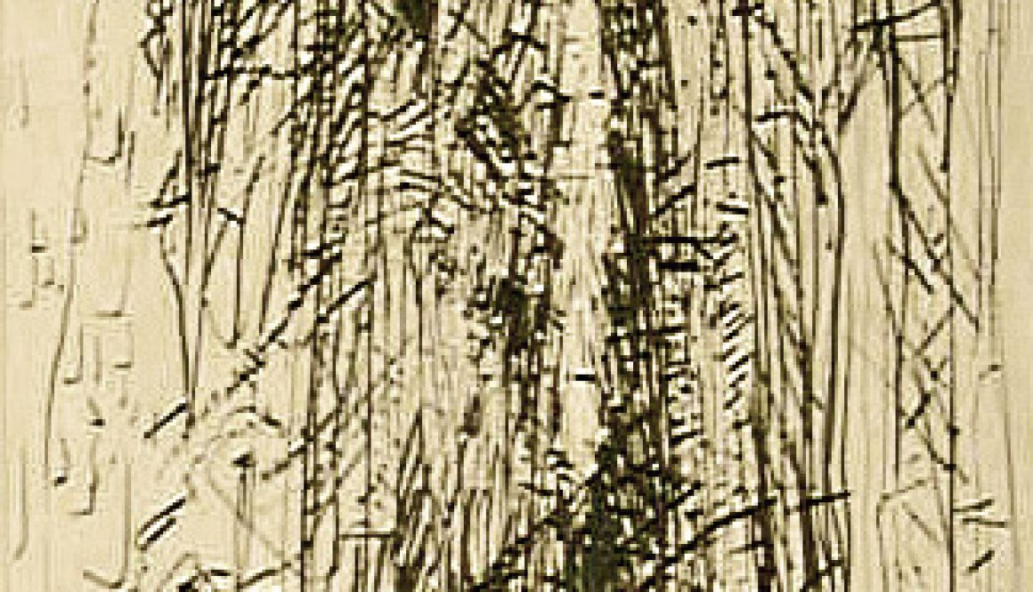 Torsten Schlüter, "Wallstreet", 1994, Kaltnadelradierung, 40x20cm
