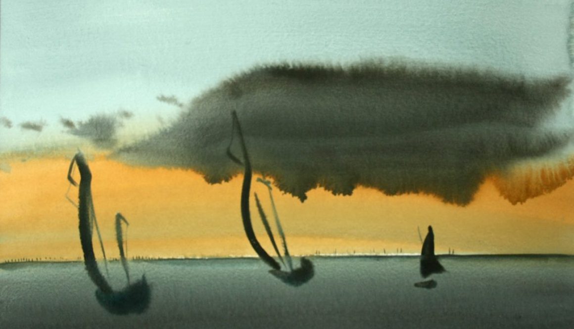 Familienausflug, 2018,Aquarell, 50x65cm, 3.600,-€