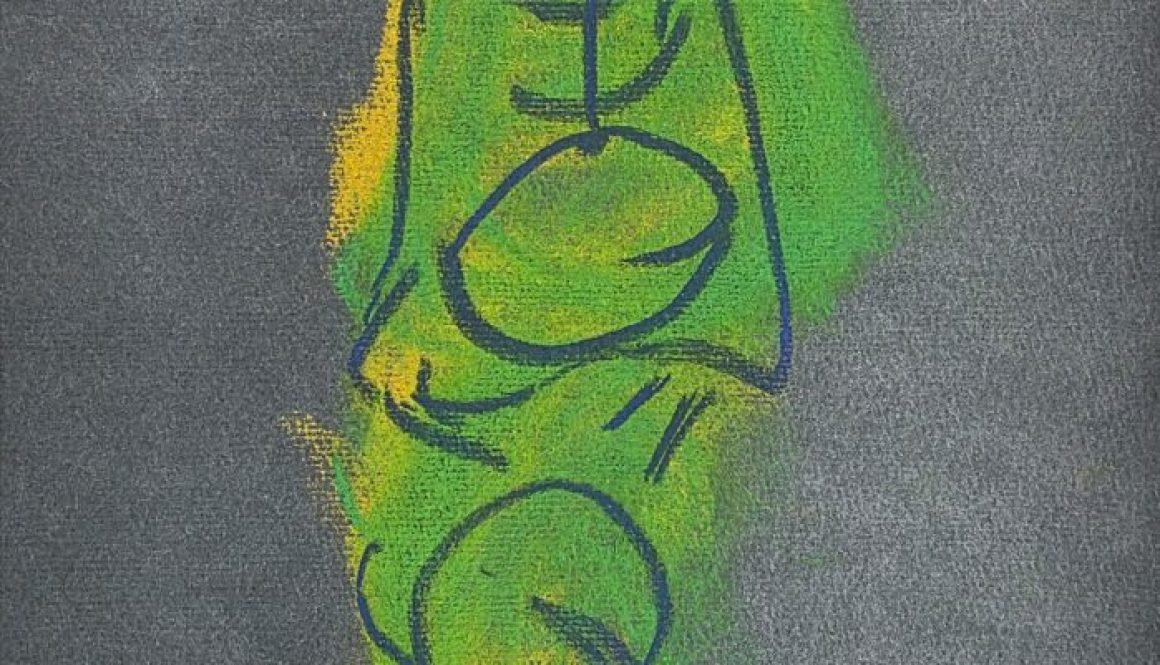 39 Grüne Melone, 2024, Kreide auf getöntem Papier, 25,5cm x 17,5cm, 1.200,-€